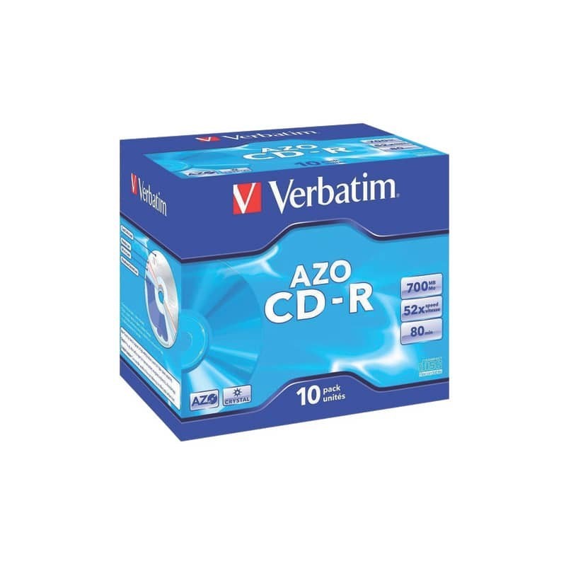 CD-R AZO Verbatim 52x 700 MB Jewel Case da 10 pezzi - 43327