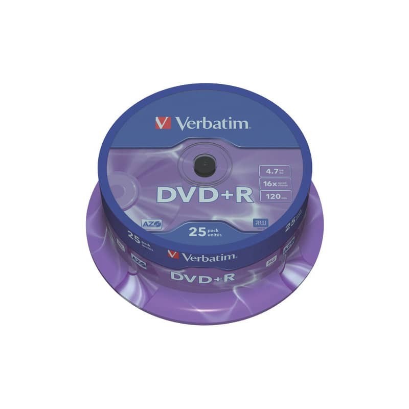 DVD+R Verbatim 16x 4.7 GB Spindle Case da 25 dvd - 43500