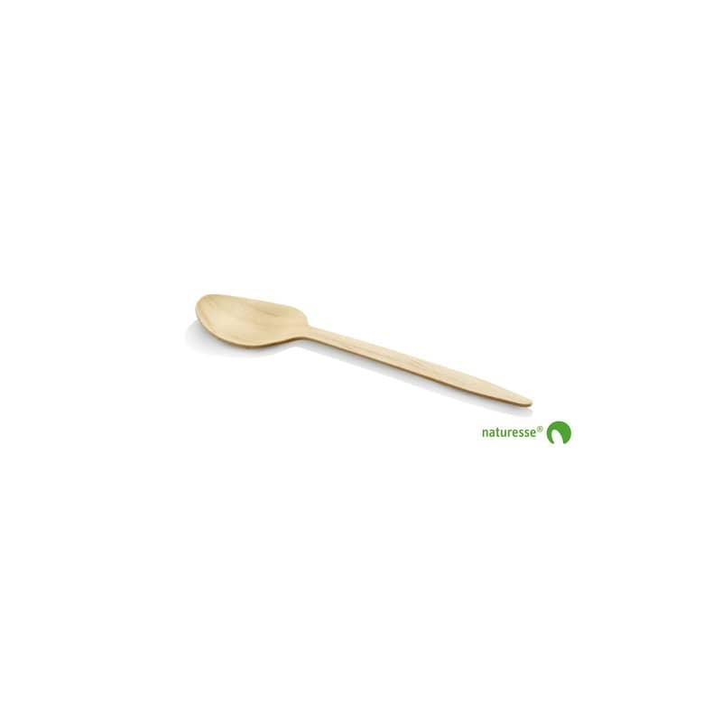 Cucchiai in legno monouso Scatolificio del Garda - 165 mm avana - Conf. 100 pezzi - 11970