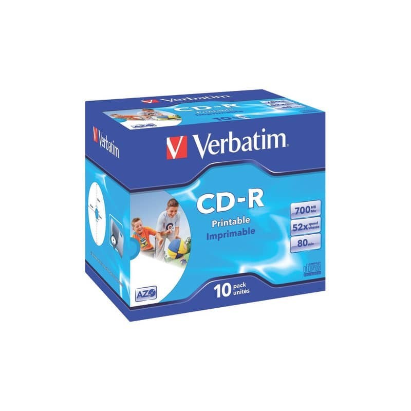 CD-R AZO Verbatim 52x 700 MB jewel case da 10 cd - 43325