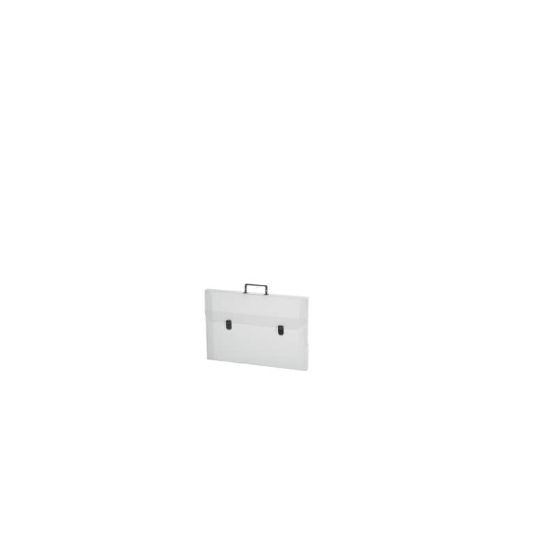Valigetta portadisegni Favorit a due chiusure polionda cannettato bianco trasparente 52x73 cm dorso 3 cm - 10050