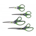 Forbici in blister Q-Connect Softgrip lame simmetriche grigio/verde 17,5 cm KF00753