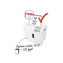 Distruggidocumenti uso moderato HSM Shredstar S10 - P-2 - 18 L - taglio a strisce 6 mm - bianco/argento - 1042121