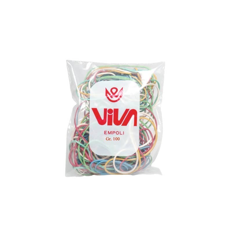 Elastici Viva in busta in gomma colore e formati assortiti conf.100 gr - A100 (Conf.20)