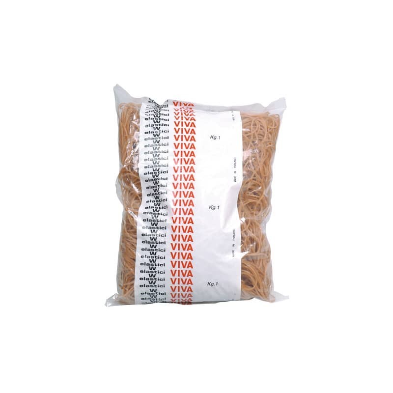 Elastici Viva in busta in gomma naturale ambra 40 mm conf. 1000 gr - EN040