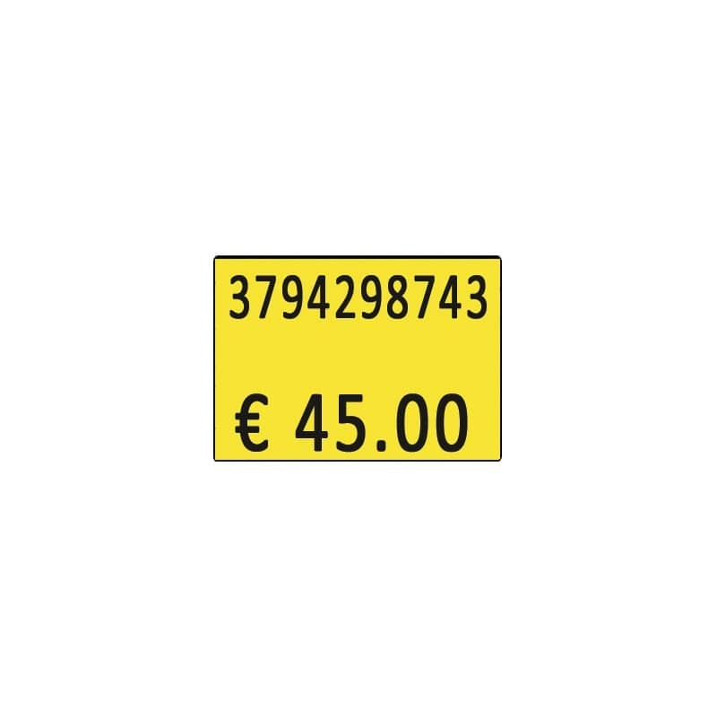 Etichette per prezzatrice Printex f.to 26x19 mm giallo removibili conf 10 rotoli da 600 etich. - B10/2619/FRG