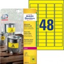 Etichette permanenti poliestere giallo Avery 45,7x21,2 mm - 48 et/foglio - per stampanti laser - cf. 20 fogli L6103-20