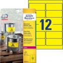 Etichette permanenti poliestere giallo Avery 99,1x42,3 mm - 12 et/foglio - per stampanti laser - cf. 20 fogli L6107-20