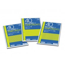 Ricambi rinforzati Blasetti in carta bianca usomano con 4 fori rinforzati in plastica 80 g/m² A4 A  conf.40 - 2336 (Conf.10)