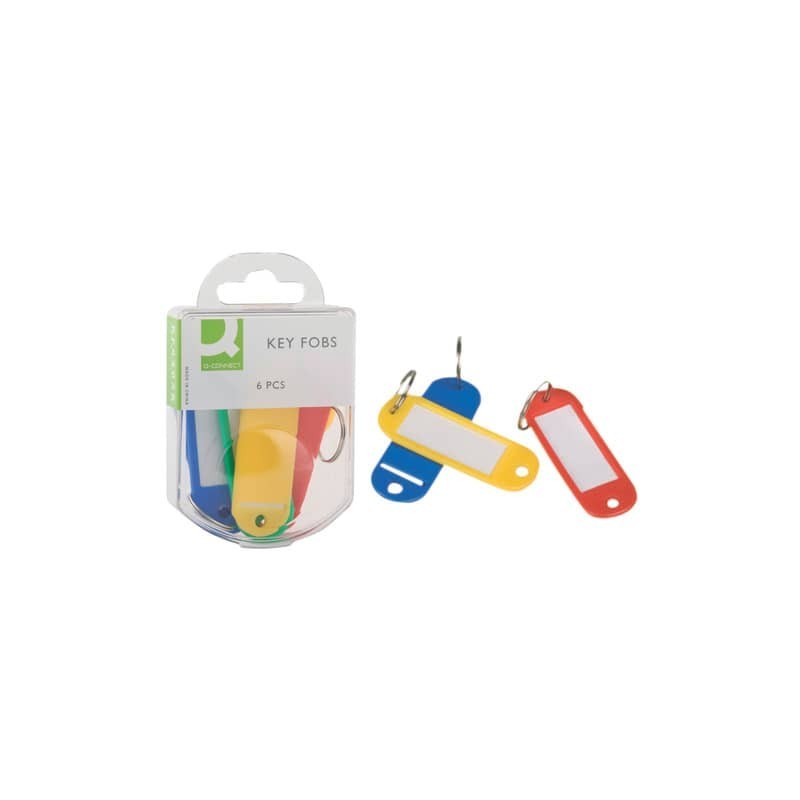 Targhette portachiavi Q-Connect 5,8x2 cm plastica colori assortiti conf. da 6 - KF02036
