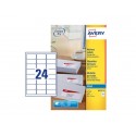 Etichette bianche per buste AVERY QuickDRY™ 63,5x33,9 mm - 24 et/foglio - stampanti inkjet - cf. 25 fogli J8159-25