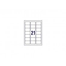 Etichette bianche per buste AVERY QuickDRY™ 63,5x38,1 mm - 21 et/foglio - stampanti inkjet - cf. 25 fogli J8160-25