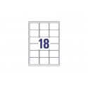 Etichette bianche per buste AVERY QuickDRY™ 63,5x46,6 mm - 18 et/foglio - stampanti inkjet - cf. 25 fogli J8161-25