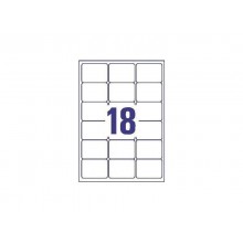 Etichette bianche per buste AVERY QuickDRY™ 63,5x46,6 mm - 18 et/foglio - stampanti inkjet - cf. 25 fogli J8161-25