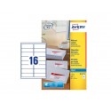 Etichette bianche per buste AVERY QuickDRY™ 99,1x33,9 mm - 16 et/foglio - stampanti inkjet - cf. 25 fogli J8162-25