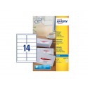 Etichette bianche per buste AVERY QuickDRY™ 99,1x38,1 mm - 14 et/foglio - stampanti inkjet - cf. 25 fogli J8163-25