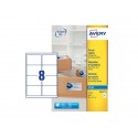 Etichette bianche per pacchi AVERY QuickDRY™ 99,1x67,7 mm - 8 et/foglio - stampanti inkjet - cf. 25 fogli J8165-25