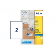 Etichette bianche per pacchi AVERY QuickDRY™ 199,6x143,5 mm - 2 et/foglio - stampanti inkjet - cf. 25 fogli J8168-25