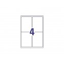 Etichette bianche per pacchi AVERY QuickDRY™ 99,1x139 mm - 4 et/foglio - stampanti inkjet - cf. 25 fogli J8169-25