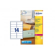 Etichette poliestere trasparenti lucide AVERY QuickPEEL™ 99,1x38,1 mm - 14 et/foglio - laser conf. 25 ff L7563-25