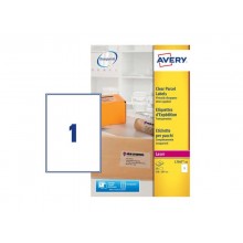 Etichette poliestere trasparenti lucide AVERY QuickPEEL™ 210x297 mm - 1 et/foglio - laser conf. 25 ff L7567-25