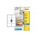 Etichette poliestere trasparenti opache AVERY QuickPEEL™ 99,1x67,7 mm - 8 et/foglio - inkjet conf. 25 ff J8565-25