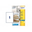Etichette poliestere trasparenti opache AVERY QuickPEEL™ 210x297 mm - 1 et/foglio - inkjet conf. 25 ff J8567-25