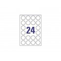 Etichette poliestere trasparenti lucide AVERY QuickPEEL™ tonde Ø 40 mm - 24 et/foglio - laser conf. 25 ff L7780-25