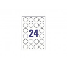 Etichette poliestere trasparenti lucide AVERY QuickPEEL™ tonde Ø 40 mm - 24 et/foglio - laser conf. 25 ff L7780-25