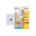 Etichette poliestere trasparenti lucide AVERY QuickPEEL™ 45,7x25,4 mm - 40 et/foglio - laser conf. 25 ff L7781-25