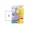 Etichette bianche lucide Avery 210x297 mm 1 et./foglio - per stampanti laser - conf. 40 fogli - L7767-40