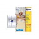 Etichette bianche rimovibili AVERY 45,7x21,2 mm - 48 et/foglio - stampanti laser/inkjet Conf. 25 fogli L4736REV-25