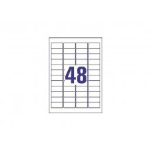 Etichette bianche rimovibili AVERY 45,7x21,2 mm - 48 et/foglio - stampanti laser/inkjet Conf. 25 fogli L4736REV-25