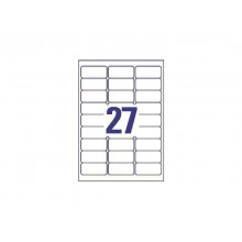 Etichette bianche rimovibili AVERY 63,5x29,6 mm - 27 et/foglio - stampanti laser/inkjet Conf. 25 fogli L4737REV-25