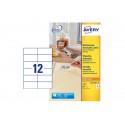 Etichette bianche rimovibili AVERY 99,1x42,3 mm - 12 et/foglio - stampanti laser/inkjet Conf. 25 fogli L4743REV-25