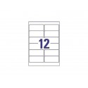 Etichette bianche rimovibili AVERY 99,1x42,3 mm - 12 et/foglio - stampanti laser/inkjet Conf. 25 fogli L4743REV-25