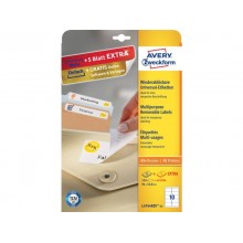 Etichette bianche rimovibili AVERY 96x50,8 mm - 10 et/foglio - stampanti laser/inkjet Conf. 25 fogli L4744REV-25