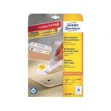 Etichette bianche rimovibili AVERY 63,5x46,6 mm - 18 et/foglio - stampanti laser/inkjet Conf. 25 fogli L6025REV-25