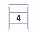 Etichette bianche per raccoglitori Avery Ultragrip™ 61x192 mm - 4 et/foglio - stampanti laser - Conf 25 fogli L4761-25