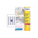 Etichette poliestere trasparenti lucide AVERY QuickPEEL™ 22x12,7 mm - 48 et/foglio - laser conf. 25 ff L7553-25