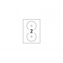 Etichette per CD AVERY patinate opache Ø 117 mm  - 2 et/foglio - per Inkjet - copertura totale - cf. 25 fogli J8676-25