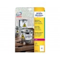 Etichette permanenti poliestere bianche Avery 105x148 mm - 4 et/foglio - stampanti laser - cf. 20 fogli L4719-20
