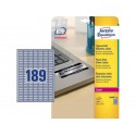 Etichette permanenti poliestere argento Avery 25,4x10 mm - 189 et/foglio - laser monocolore - conf. 20 ff L6008-20
