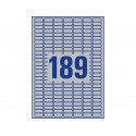 Etichette permanenti poliestere argento Avery 25,4x10 mm - 189 et/foglio - laser monocolore - conf. 20 ff L6008-20