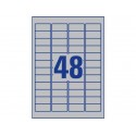 Etichette permanenti poliestere argento Avery 45,7x21,2 mm - 48 et/foglio - laser monocolore conf. 100 ff L6009-100