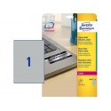 Etichette permanenti poliestere argento Avery 210x297 mm - 1 et/foglio - laser monocolore - conf. 20 ff L6013-20