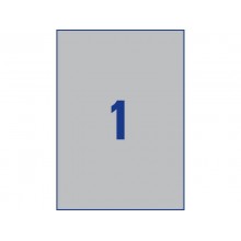 Etichette permanenti poliestere argento Avery 210x297 mm - 1 et/foglio - laser monocolore - conf. 20 ff L6013-20