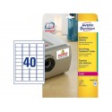Etichette bianche superaderenti Avery poliestere 45,7x25,4 mm - 40 et/foglio - per laser - conf. 20 fogli - L6140-20