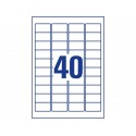 Etichette bianche superaderenti Avery poliestere 45,7x25,4 mm - 40 et/foglio - per laser - conf. 20 fogli - L6140-20