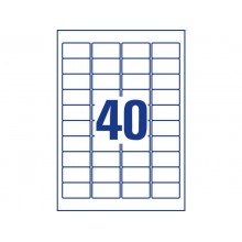 Etichette bianche superaderenti Avery poliestere 45,7x25,4 mm - 40 et/foglio - per laser - conf. 20 fogli - L6140-20